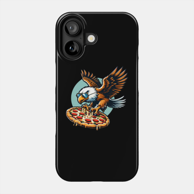 Funny Eagle hunting for Pizza Phone Case by logiamerch