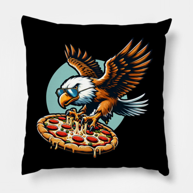 Funny Eagle hunting for Pizza Pillow by logiamerch