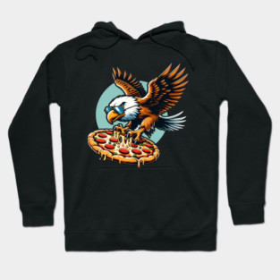 Funny Eagle hunting for Pizza Hoodie