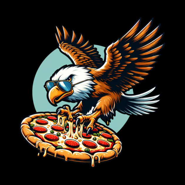 Funny Eagle hunting for Pizza by logiamerch