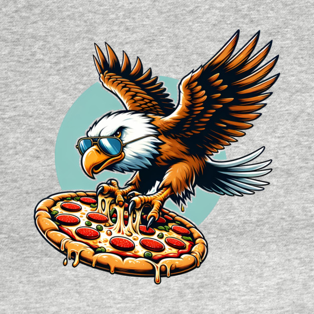 Funny Eagle hunting for Pizza by logiamerch