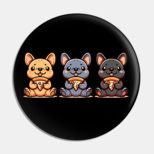 Cute Frenchie Dogs with Pizza, French Bulldogs Pin