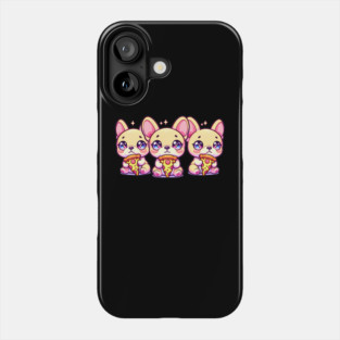 Cute Frenchie Dogs with Pizza, French Bulldogs Phone Case