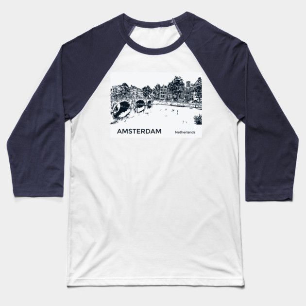 Amsterdam Netherlands Baseball T-Shirt by Lakeric