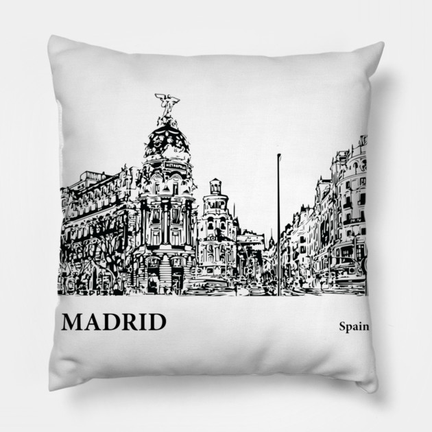 Madrid Spain Pillow by Lakeric