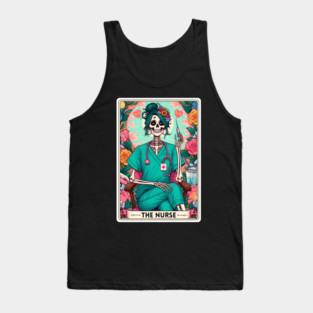 Nurse Funny Skeleton Tarot Card Tank Top