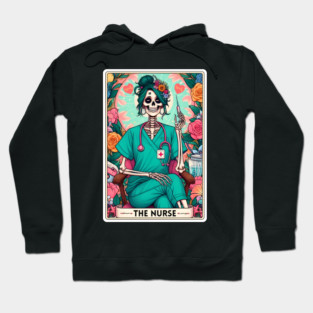 Nurse Funny Skeleton Tarot Card Hoodie