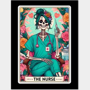 Nurse Funny Skeleton Tarot Card Posters and Art