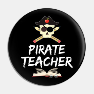 Funny Pirate Teacher Skull Halloween Party Costume Pin