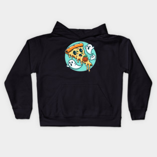 Funny Pizza Ghost Halloween Kids Hoodie