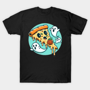 Funny Pizza Ghost Halloween T-Shirt