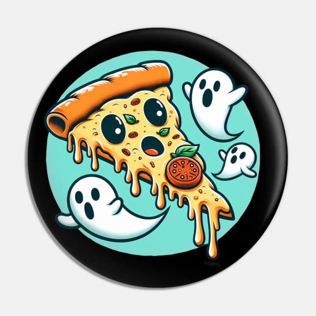 Funny Pizza Ghost Halloween Pin by logiamerch