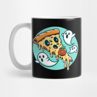 Funny Pizza Ghost Halloween Mug