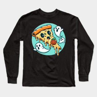 Funny Pizza Ghost Halloween Long Sleeve T-Shirt