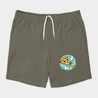Funny Pizza Ghost Halloween Shorts