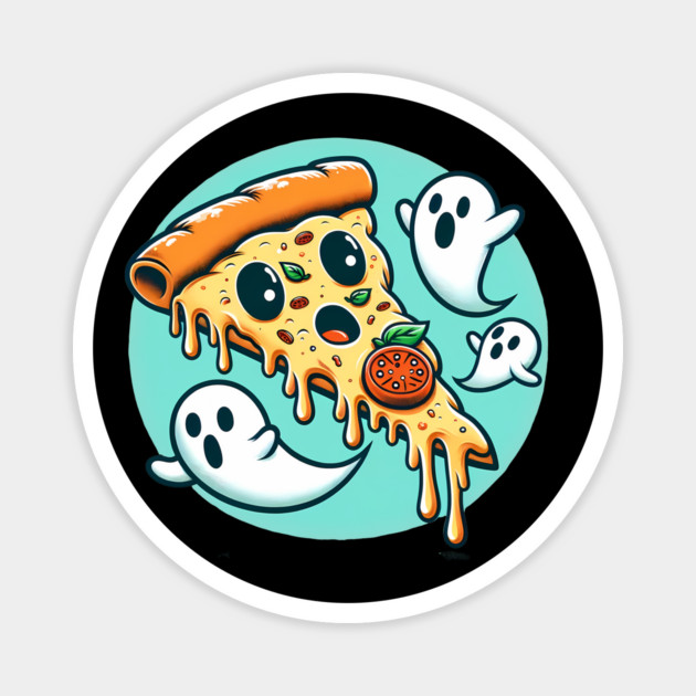 Funny Pizza Ghost Halloween Magnet by logiamerch