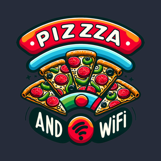 Pizza and Wifi, Funny Pizza Lover by logiamerch