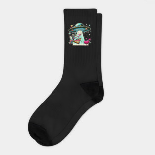 Funny Pizza Unicorn Ufo Socks