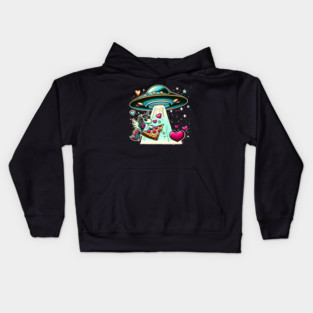 Funny Pizza Unicorn Ufo Kids Hoodie