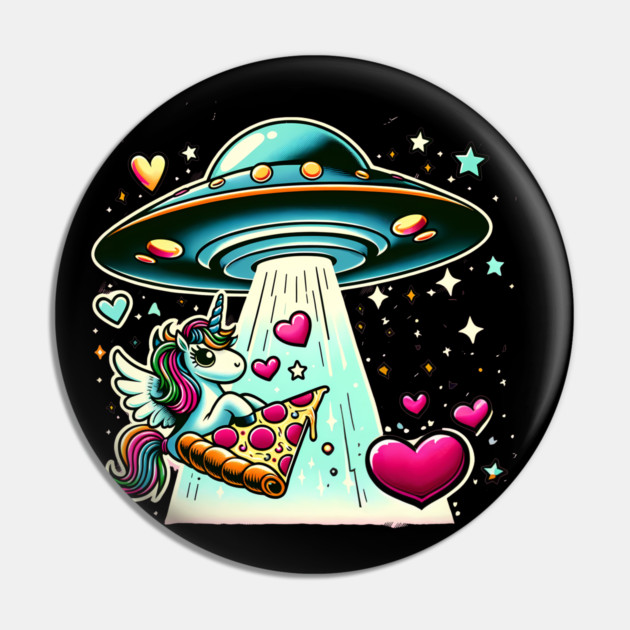 Funny Pizza Unicorn Ufo Pin by logiamerch