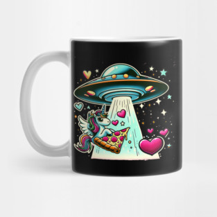 Funny Pizza Unicorn Ufo Mug