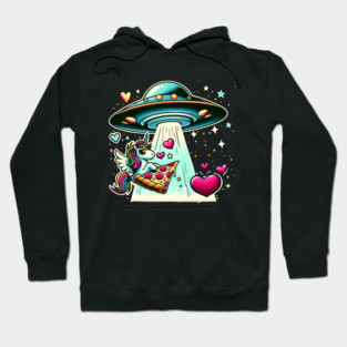 Funny Pizza Unicorn Ufo Hoodie