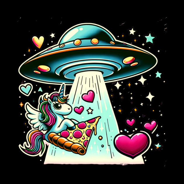 Funny Pizza Unicorn Ufo by logiamerch