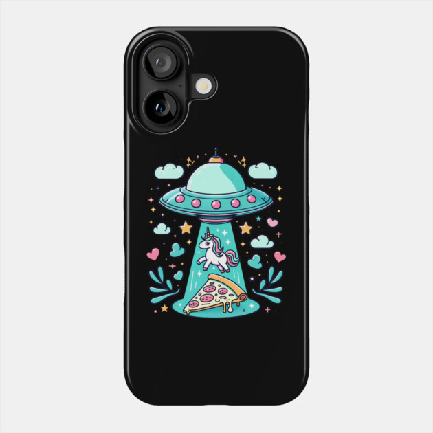 Funny Pizza Unicorn Ufo Phone Case by logiamerch
