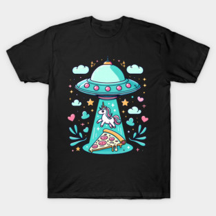 Funny Pizza Unicorn Ufo T-Shirt