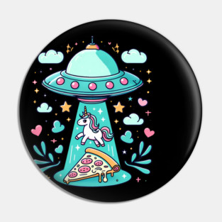 Funny Pizza Unicorn Ufo Pin