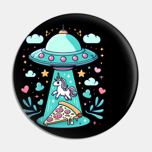 Funny Pizza Unicorn Ufo Pin by logiamerch