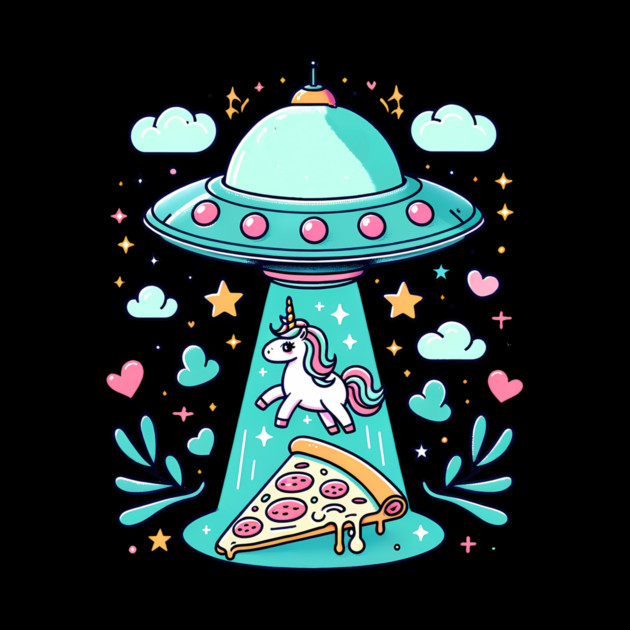 Funny Pizza Unicorn Ufo by logiamerch