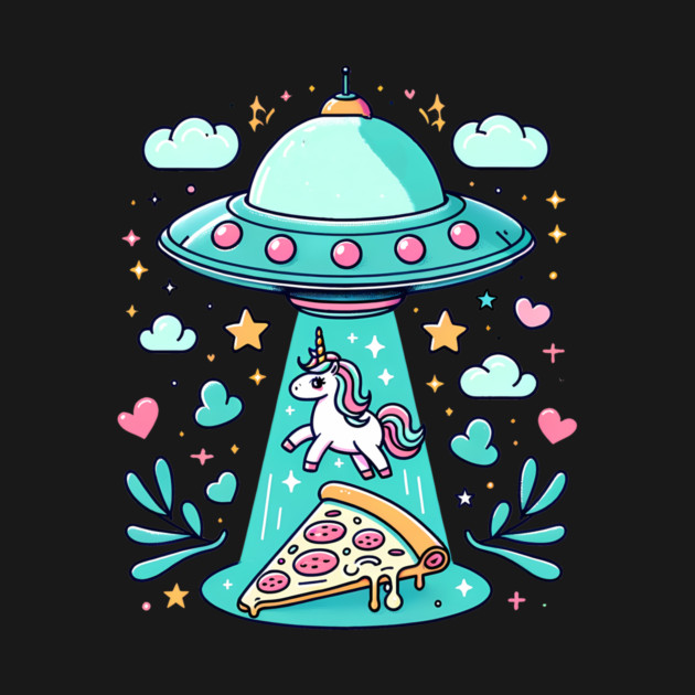Funny Pizza Unicorn Ufo by logiamerch