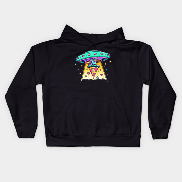 Funny Pizza Unicorn Ufo Kids Hoodie by logiamerch
