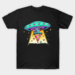 Funny Pizza Unicorn Ufo T-Shirt