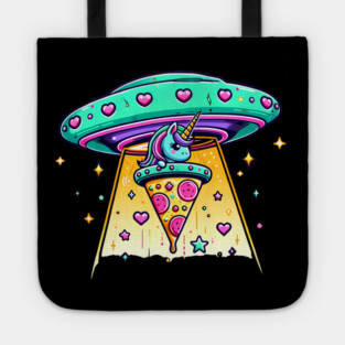 Funny Pizza Unicorn Ufo Tote