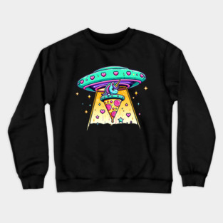 Funny Pizza Unicorn Ufo Crewneck Sweatshirt