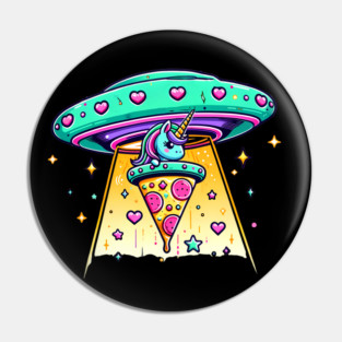 Funny Pizza Unicorn Ufo Pin