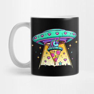 Funny Pizza Unicorn Ufo Mug