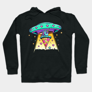 Funny Pizza Unicorn Ufo Hoodie