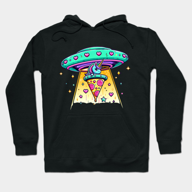 Funny Pizza Unicorn Ufo Hoodie by logiamerch