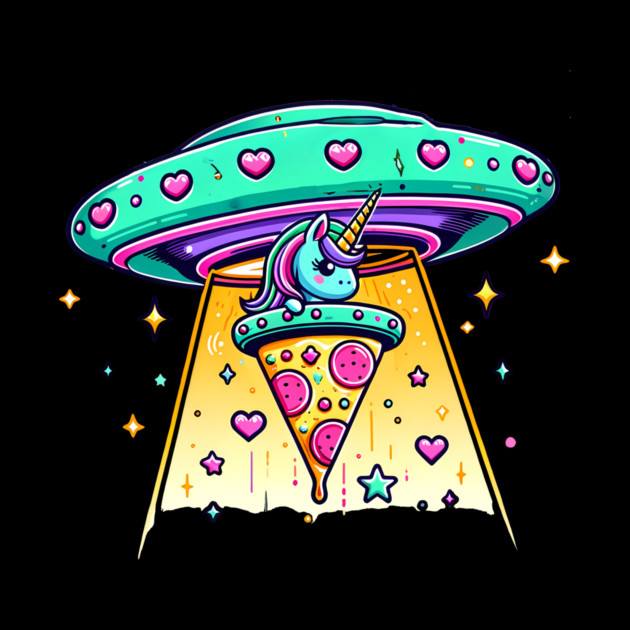 Funny Pizza Unicorn Ufo by logiamerch