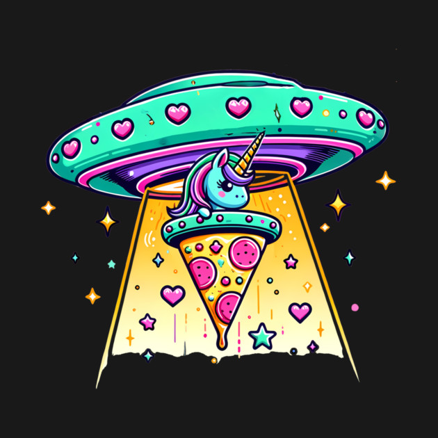 Funny Pizza Unicorn Ufo by logiamerch