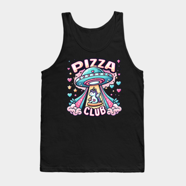 Funny Pizza Unicorn Ufo Tank Top by logiamerch