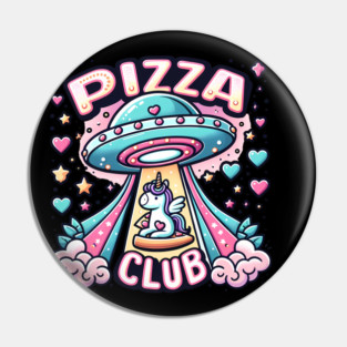 Funny Pizza Unicorn Ufo Pin
