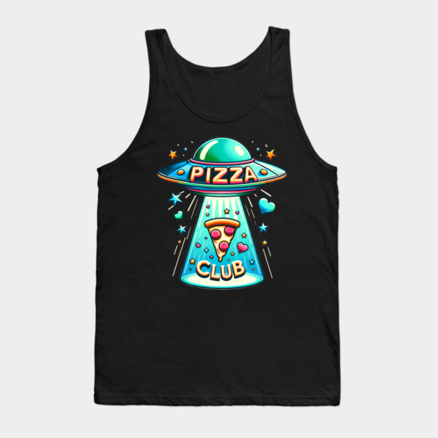 Funny Pizza Ufo, Pizza Club Tank Top by logiamerch