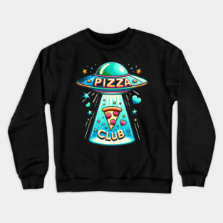 Funny Pizza Ufo, Pizza Club Crewneck Sweatshirt