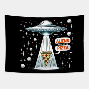 Funny Pizza blieve in Alience Tapestry
