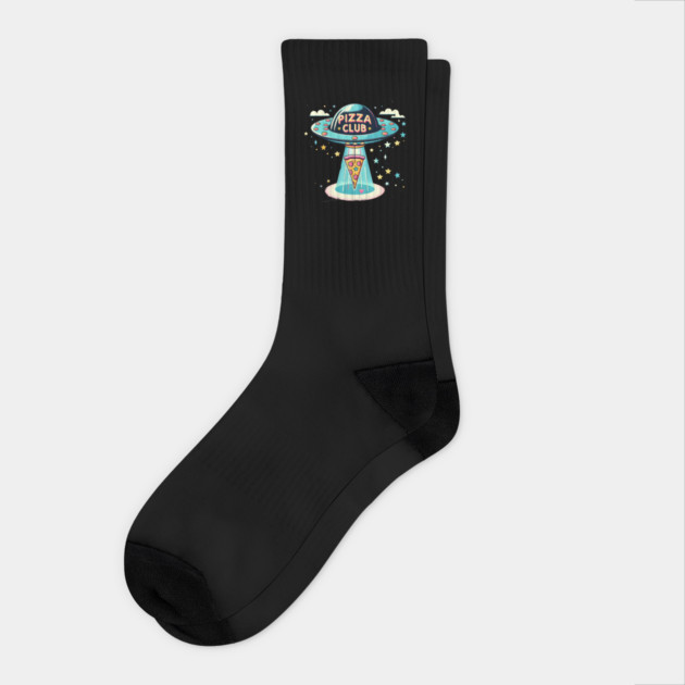 Funny Pizza Ufo, Pizza Club Socks by logiamerch