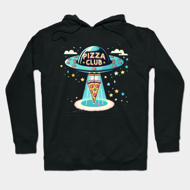 Funny Pizza Ufo, Pizza Club Hoodie by logiamerch